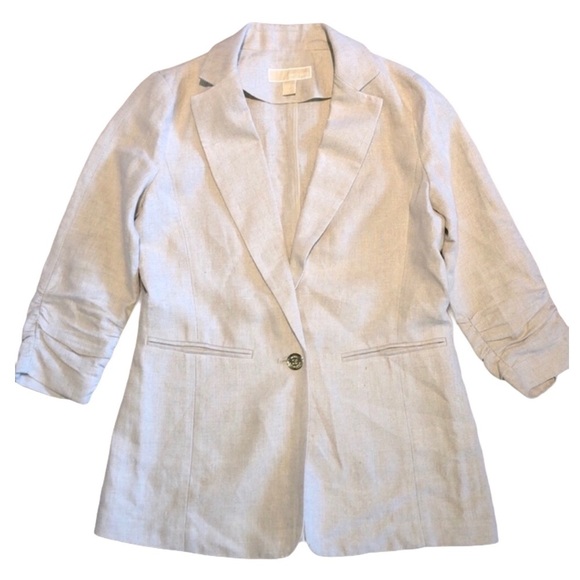 Michael Kors Linen Neutral Hemp  Blazer - Picture 3 of 13